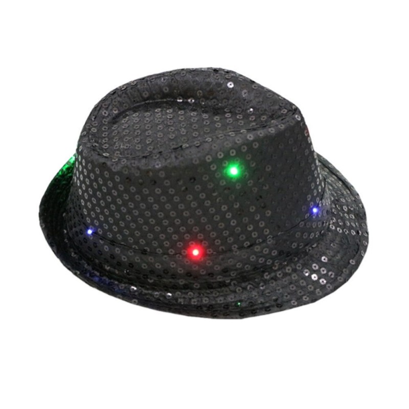 Retro disco hat - LED - glowing - with sequins / glitterHats & Caps