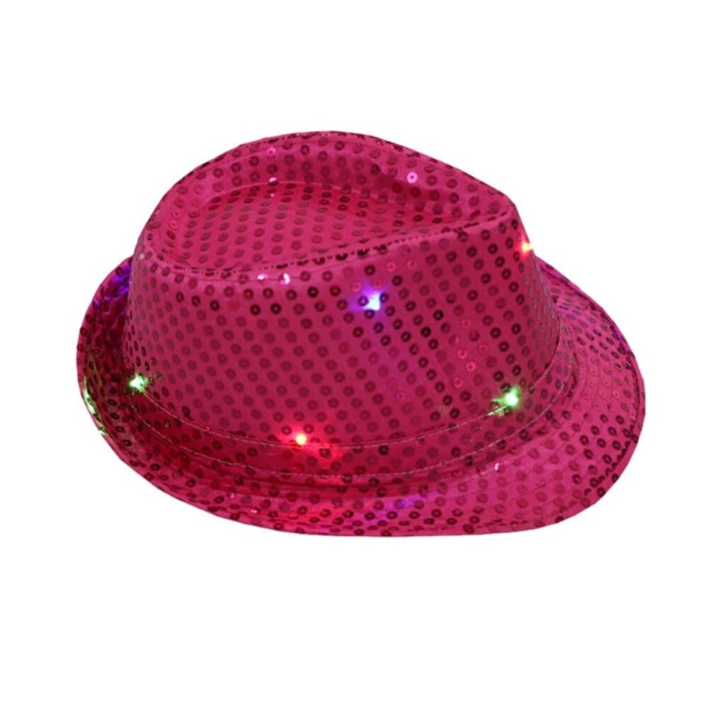 Retro disco hat - LED - glowing - with sequins / glitterHats & Caps