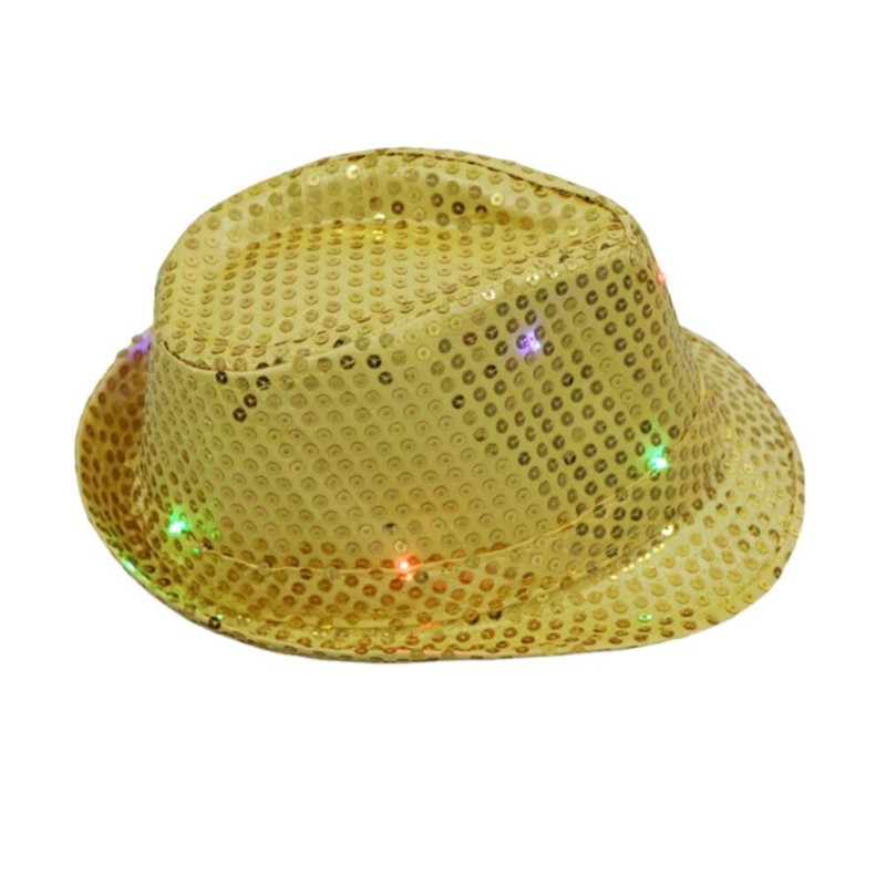 Retro disco hat - LED - glowing - with sequins / glitterHats & Caps