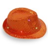 Chapéu disco retrô - LED - brilhante - com lantejoulas / glitter