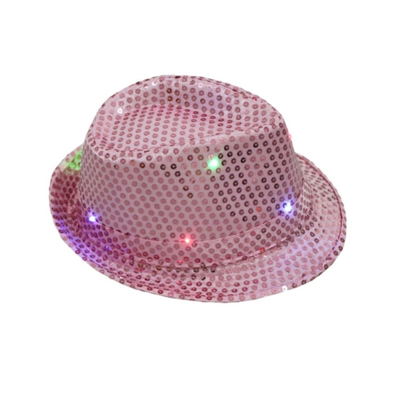 Retro disco hat - LED - glowing - with sequins / glitterHats & Caps