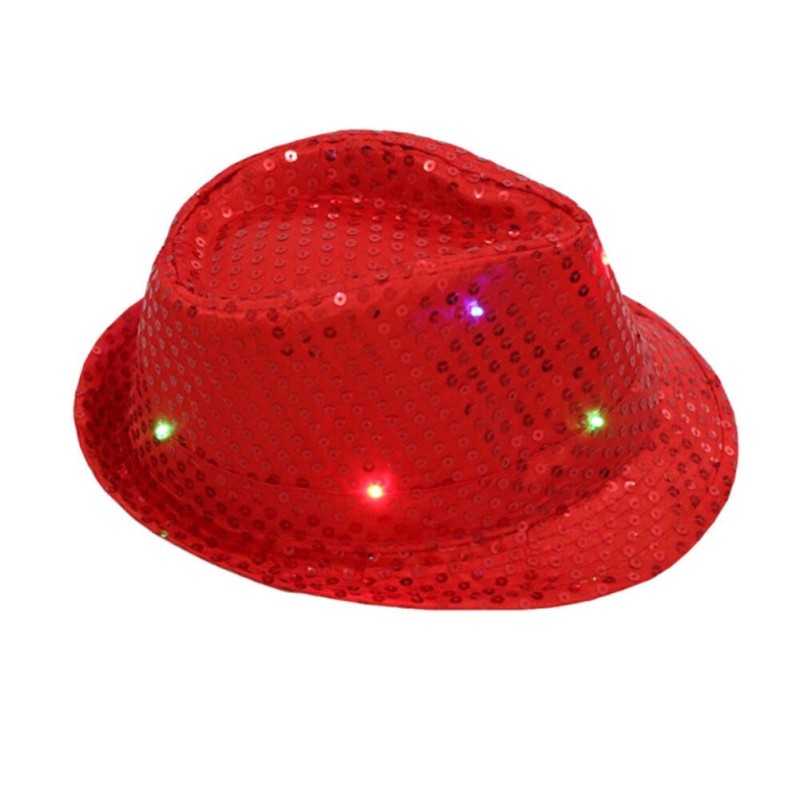 Retro disco hat - LED - glowing - with sequins / glitterHats & Caps