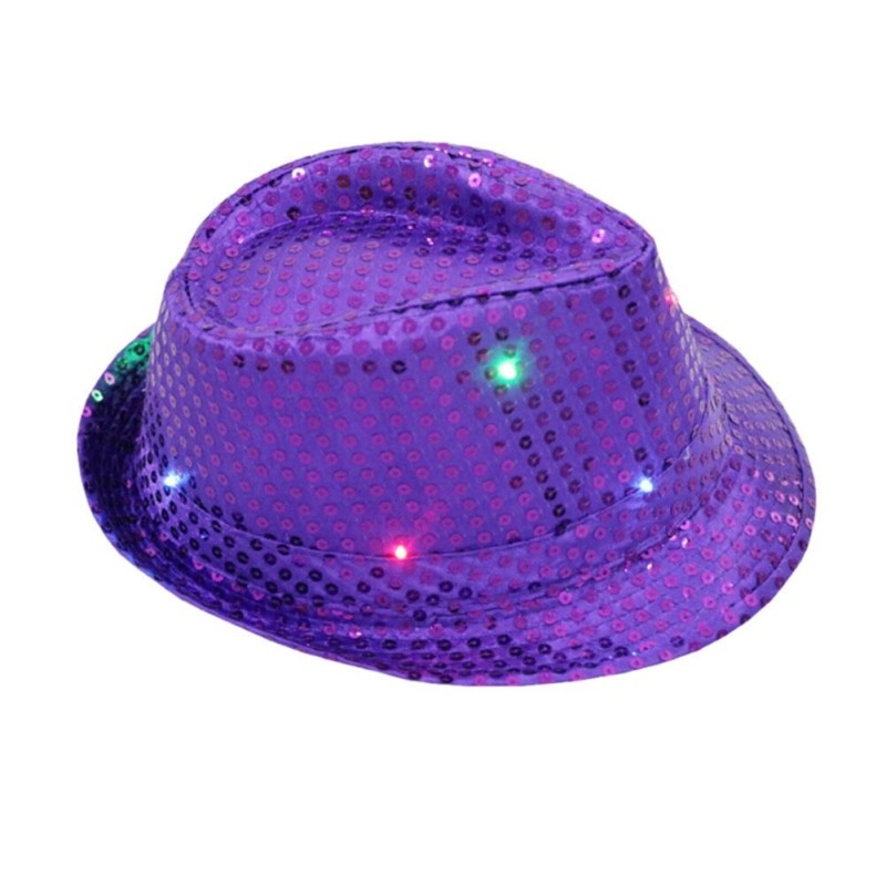 Retro disco hat - LED - glowing - with sequins / glitterHats & Caps