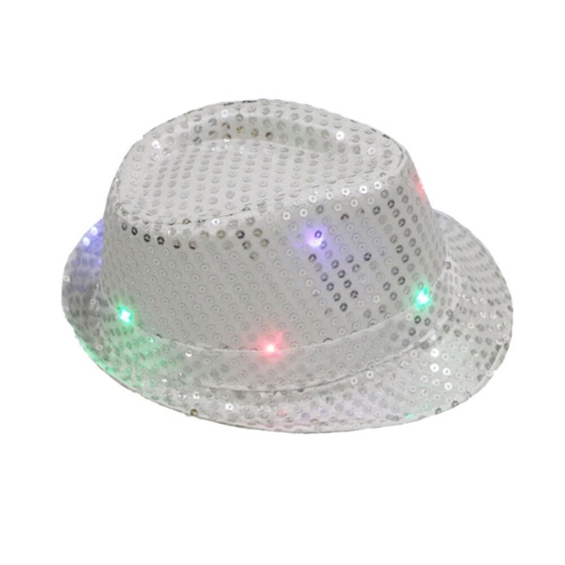 Retro disco hat - LED - glowing - with sequins / glitterHats & Caps