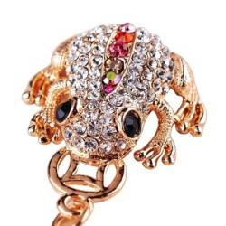 Crystal toad with old coin - keychainKeyrings