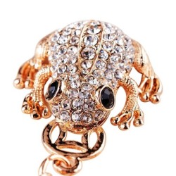 Crystal toad with old coin - keychainKeyrings