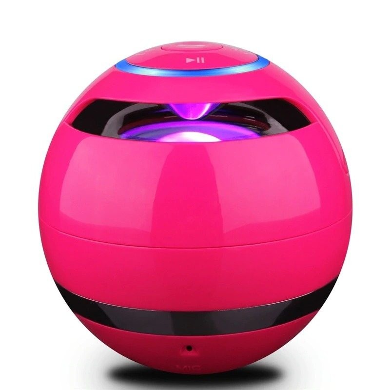 Bluetooth - mini alto-falante redondo - LED - com subwoofer - Hi-Fi - TF - FM - AUX - bola mágica