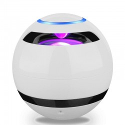 Bluetooth - mini alto-falante redondo - LED - com subwoofer - Hi-Fi - TF - FM - AUX - bola mágica
