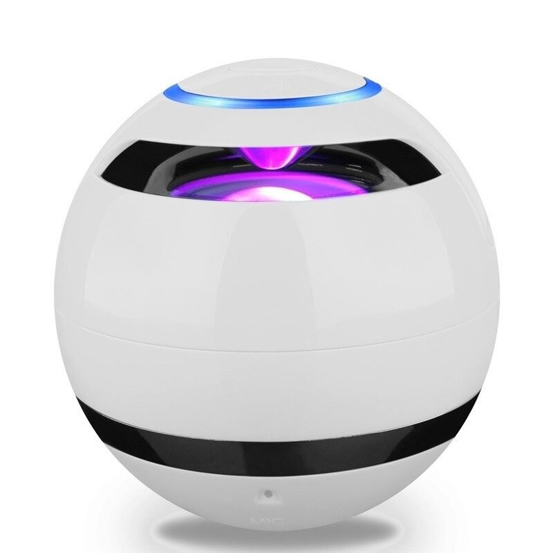 Bluetooth - mini alto-falante redondo - LED - com subwoofer - Hi-Fi - TF - FM - AUX - bola mágica