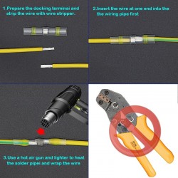 Manga de vedação de solda - termorretrátil - transparente - à prova d'água - conector de fio elétrico
