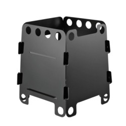 Fogão a lenha / álcool - dobrável - outdoor / camping BBQ - inox - com bolsa