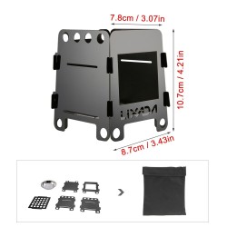 Fogão a lenha / álcool - dobrável - outdoor / camping BBQ - inox - com bolsa
