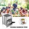 Fogão para churrasco dobrável - a lenha - aço inoxidável
