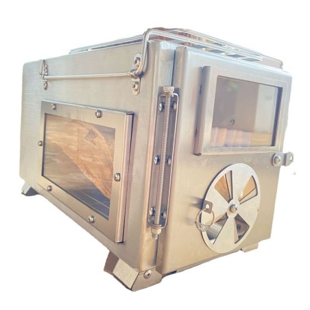 Salamandra a lenha - dupla face - para campismo / para exterior / aquecimento para tendas - inox