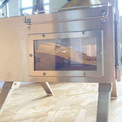 Salamandra a lenha - dupla face - para campismo / para exterior / aquecimento para tendas - inox