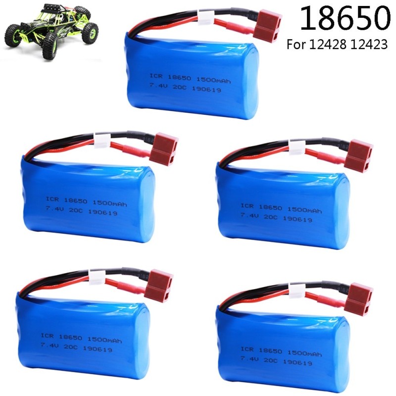 Bateria Lipo 18650 - para Wltoys 12428 12401 brinquedos RC - 7.4V - 1500mAh