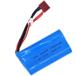 Bateria Lipo 18650 - para Wltoys 12428 12401 brinquedos RC - 7.4V - 1500mAh