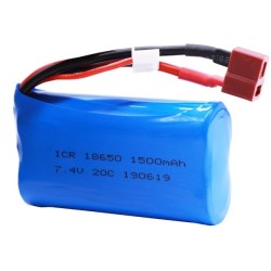 Bateria Lipo 18650 - para Wltoys 12428 12401 brinquedos RC - 7.4V - 1500mAh