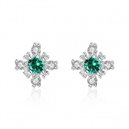 Brincos floco de neve com cristal - prata de lei 925