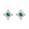 Brincos floco de neve com cristal - prata de lei 925