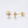 Brincos floco de neve com cristal - prata de lei 925