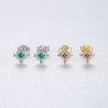 Brincos floco de neve com cristal - prata de lei 925