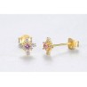 Brincos floco de neve com cristal - prata de lei 925