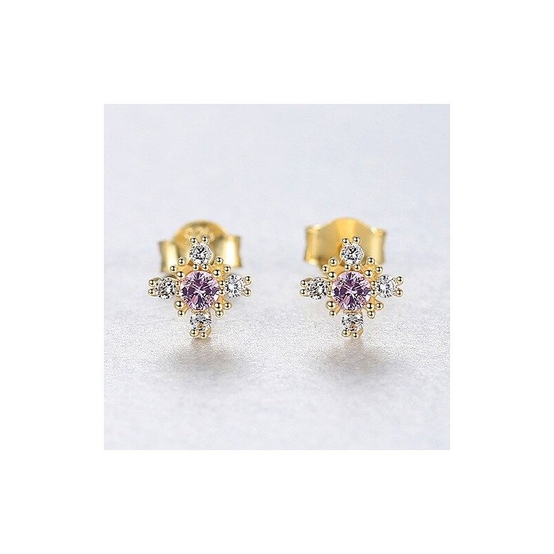Brincos floco de neve com cristal - prata de lei 925