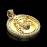 Round pendant with crystals - Jesus - goldNecklaces