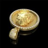 Round pendant with crystals - Jesus - goldNecklaces
