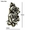 Temporary tattoo sticker - double black roses - waterproofTattoo