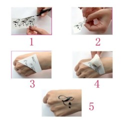 Temporary tattoo sticker - double black roses - waterproofTattoo