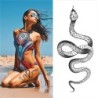 Adesivo de tatuagem temporária - cobra preta / rosas - à prova d'água