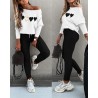 Top manga longa e calça com cordão - conjunto