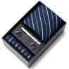 Gravata / lenço / abotoaduras / prendedor de gravata da moda - com caixa - conjunto de 5 peças
