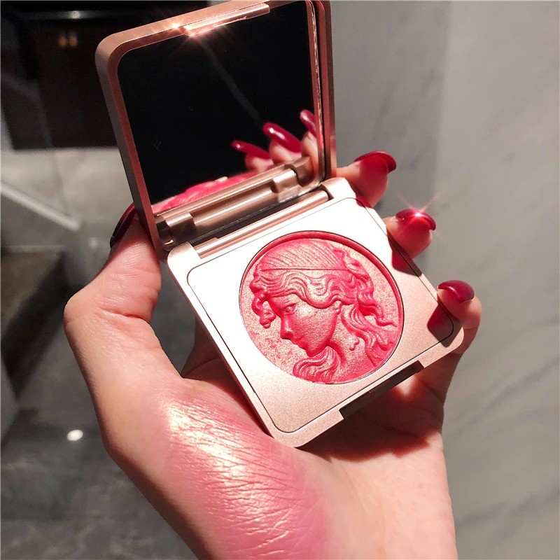 Pó compacto elegante - iluminador de camada dupla - bronzer facial - alto brilho