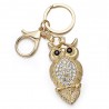 Coruja de cristal - ouro - chaveiro