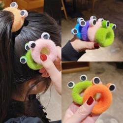 Faixa de cabelo elástica de pelúcia - com olhos de sapo