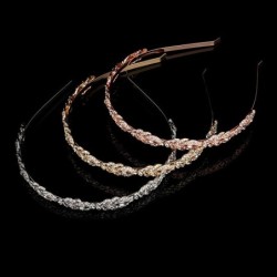 Luxurious crystal tiara - headband - flower leaf patternHair