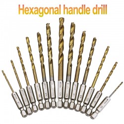 Brocas hexagonais HSS 14 - revestidas de titânio - brocas - 13 peças