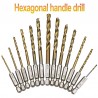 Brocas hexagonais HSS 14 - revestidas de titânio - brocas - 13 peças