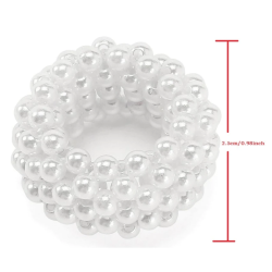 Scrunchie com contas de pérolas - faixa de cabelo elástica