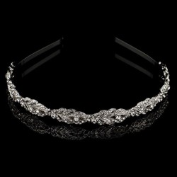 Luxurious crystal tiara - headband - flower leaf patternHair