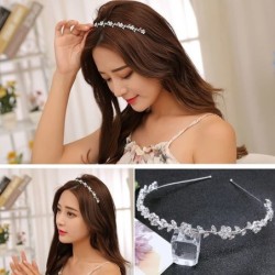 Tiara luxuosa - faixa de cristal - flores/folhas