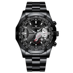 Relógio masculino luxuoso - luminoso - calendário - à prova d'água - aço inoxidável
