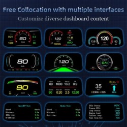Navegação do carro - computador de bordo - OBD2 - GPS - velocímetro - head-up display