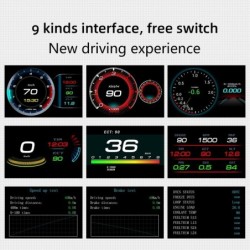 Computador de bordo do carro - display digital head-up - HUD - OBD2 - monitor de velocidade - com alarme turbo de aceleração