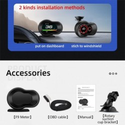 Computador de bordo do carro - display digital head-up - HUD - OBD2 - monitor de velocidade - com alarme turbo de aceleração