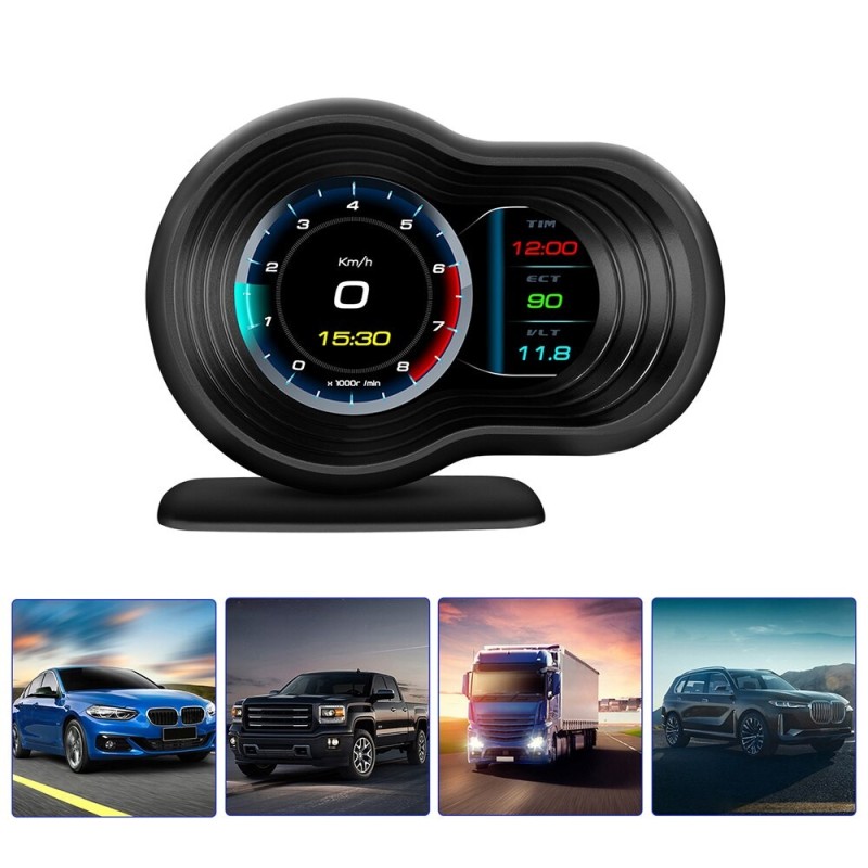 Computador de bordo do carro - display digital head-up - HUD - OBD2 - monitor de velocidade - com alarme turbo de aceleração