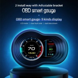 Computador de bordo do carro - display digital head-up - HUD - OBD2 - monitor de velocidade - com alarme turbo de aceleração